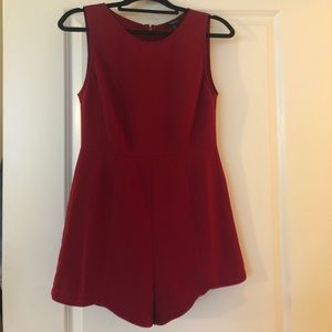 Red scalloped forever 21 romper